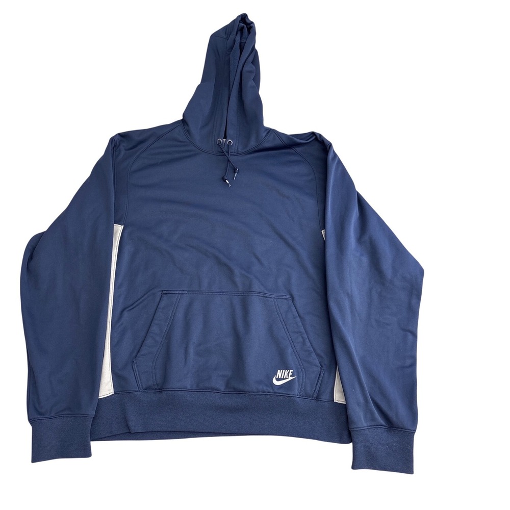 Nike Sportswear Mens Navy Blue Fleece Lined Hoodie Sweatshirt Large RN 56323